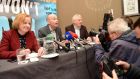 Socialist Party TDs (from left) Ruth Coppinger TD, Paul Murphy TD and Joe Higgins TD. Photograph: Eric Luke/The Irish Times.