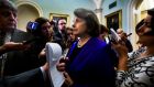 Democratic senator from California Dianne Feinstein speaks to the media outside the Senate chamber after the release of a report on Bush-era CIA torture policies. Photograph: Jim Lo Scalzo/EPA