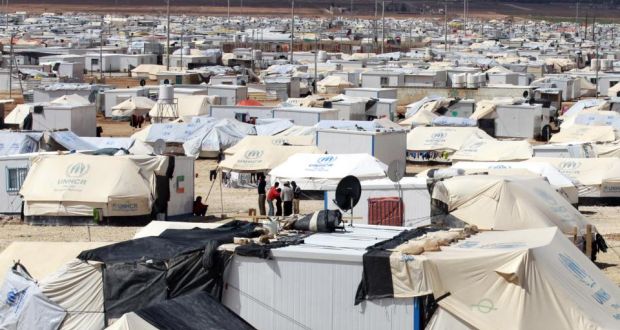 A Syrian refugee camp. Last spring Lebanon began to limit the number of Syrians granted entry for “humanitarian” reasons. Photograph: Khalil Mazraawi/AFP/Getty Images