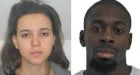 French police are hunting Hayat Boumeddiene (L), the girlfriend of  Amedy Coulibaly (R) who was killed yesterday. Photograph: Reuters/Paris Prefecture de Police  