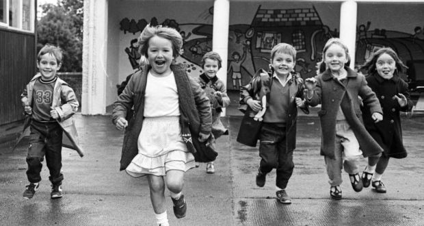 Level playground: the futures of children as they progress through the system become increasingly determined by gender. Above, Blessington primary school in 1985. Photograph: Jack McManus