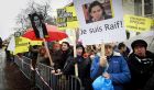 Amnesty International staging a protest demanding the  release of Saudi blogger Raif Badawi in The Hague, the Netherlands. The Department of Foreign Affairs  said the “nature and severity” of the penalty   is a “cause of concern”. Photograph: Martijn Beekman/EPA