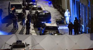 Belgian police inspect an apartment in central Verviers, a town between Liege and the German border, in east Belgium January 15th, 2015. Belgian police killed two men who opened fire on them during one of about a dozen raids on Thursday against an Islamist group that federal prosecutors said was about to launch “terrorist attacks on a grand scale”. Photograph: Reuters