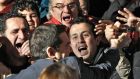 Leader of incoming radical leftist Syriza party Alexis Tsipras is greeted by a sea of supporters in Athens.  Photograph: Alkis Konstantinidis/Reuters 