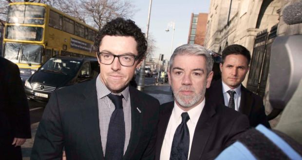 Golfer Rory McIlroy arrives at the High Court in Dublin on Tuesday morning. Photograph: Collins.