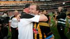  Brian Cody celebrates with JJ Delaney after Kilkenny beat Tipperary in the All-Ireland final. Photograph: Ryan Byrne/Inpho