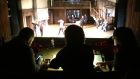Backstage at 24 Hour Plays: stage managers work out lighting and musical cues during tech rehearsals. Photograph: Peter Crawley 