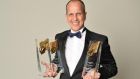 Al Jazeera journalist Peter Greste, who along with his colleagues Mohamed Fahmy and Bahar Mohamed,  was awarded a special judges prize by the Royal Television Society. Greste, Fahmy and Mohamed had been jailed by the Egyptian government for ‘threatening national security’. Photograph: Royal Television Society
