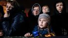 Ukrainians in Independence Square in Kiev yesterday for the commemoration ceremony for Maidan activists who were killed during anti-government protests in 2014. Photograph: EPA/Roman Pilipey