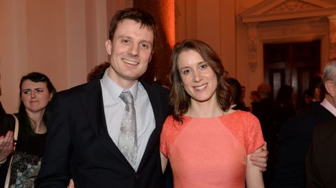 Merlin Hehir and Elizabeth Brennan, at the 44th Annual Hennessy Literary Awards. Photograph: Dara Mac Donaill / The Irish Times