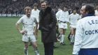 Billy Bremner with Leeds United manager Don Revie at Wembley for the 1973 FA Cup Final against Sunderland.  Photo: Getty