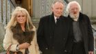 Geraldine Branagan, Phil Coulter and Eamonn Campbell at the funeral at Mount Jerome, Dublin. Photograph: Cyril Byrne 