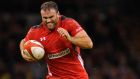 Jamie Roberts: is a different player in the Wales jersey – despite his less than spectacular sojourn wit Racing Metro. Photograph: Colm O’Neill/Inpho