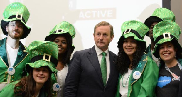 Green is the colour: Taoiseach Enda Kenny meets and greets. Photograph: Matt Lankes/Enterprise Ireland 