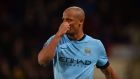 Manchester City’s  Vincent Kompany is a doubt for the Manchester derby on Sunday. 