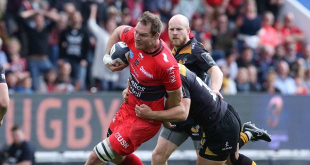  Toulon’s Ali Williams in action against Wasps in their European Champions Cup quarter-final. Photograph: Billy Stickland/Inpho