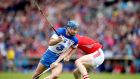 Waterford’s Michael Walsh and Cormac Murphy of Cork in action during the Allianz Hurling League Division One Final at Semple Stadium. Photo: James Crombie/Inpho