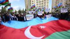 Azerbaijan opposition supporters take part in a rally last month in the capital Baku as the country gears up to host the European Games. Photograph: Tofik Babayev/AFP/Getty 