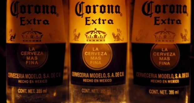 Bottles of Corona beer, an Anheuser-Busch InBev brand, are seen in Mexico City. Photograph: Edgard Garrido/Reuters