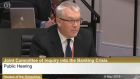 Former chief executive of Ulster Bank Cormac McCarthy speaking before the Oireachtas banking inquiry.