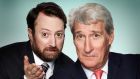 David Mitchell and a “woefully miscast” Jeremy Paxman, presenters of Channel 4’s “Alternative Election Night”. Photograph: Channel 4/PA Wire