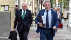 Former CIF director general Liam Kelleher (left) with ex-Progressive Democratic  minister and incumbent CIF director general Tom Parlon arriving at the Banking Inquiry. Photograph: Eric Luke/The Irish Times