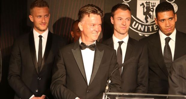 Louis van Gaal stole the show with his speech at the Manchester United Player of the Year Awards. Photo: Matthew Peters/Getty Images