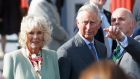 Prince Charles and his wife Camilla Parker Bowles visit the village of Mullaghmore on Wednesday. Photograph:  Darren Staples/Reuters