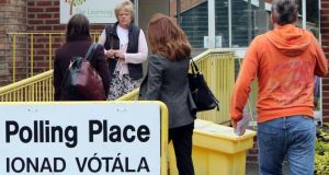 Members of the public arrive to vote at a polling station in Drumcondra, north Dublin on May 22nd, 2015. Photograph: Paul Faith/AFP/Getty Images