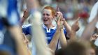 Laois’s Pauric Clancy celebrates their Leinster final  victory over Kildare in 2003. Photograph: Patrick Bolger/Inpho
