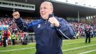 Waterford manager Derek McGrath celebrates the Munster semi-final victory over Cork in Thurles last Sunday. Photograph: James Crombie/Inpho