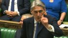Foreign secretary Philip Hammond during an EU referendum  debate: said the government would show “proper restraint” when it came to spending and had no intention of ordering doorstep mail-shots in the last four weeks of the campaign.  Photograph: PA