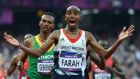 Mo Farah celebrating after winning the men’s 5000m final at the London Olympic Games in London in August 2012.  OLIVIER MORIN/AFP/Getty Images