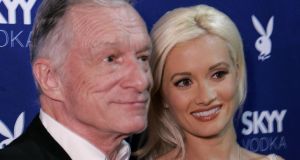 Hugh Hefner and Holly Madison were in the news, although Hef wasn’t too happy about it. Photograph: Chris Weeks/Wireimage