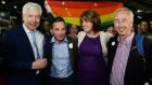  Alex White, John Lyons, Tánaiste Joan Burton and Kevin Humphreys photographed at the referendum count last month. Legislation to provide for same sex marriage is to be delayed until after the summer recess. Photograph: Cyril Byrne