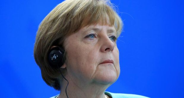 Angela Merkel: “This evening at exactly midnight Central European Time the [Greek] programme expires.” Photograph: Krisztian Bocsi/Bloomberg.