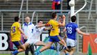Roscommon’s Enda Smith scores a late goal at Kingspan Breffni Park. Photograph: Tommy Grealy/Inpho
