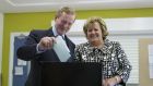  Taoiseach Enda Kenny  and his wife Fionnuala voting in the Local and European election’s at the polling station in St. Anthony’s national school, Castlebar, Co Mayo last year. Photograph: Keith Heneghan