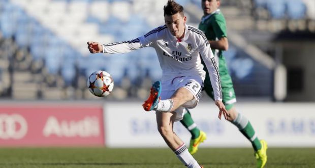 Jack Harper seen here in action for the Real Madrid youth team, has joined Brighton. Photograph: Getty Images