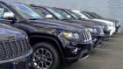 The Jeep Grand Cherokee are exhibited on a car dealership in New Jersey