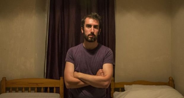 At the High Court on Tuesday, Dublin City Council sought injunctions against two members of the Irish Housing Network, Seamus Farrell (pictured above in the Bolt Hostel) and Aisling Hedderman, whom it claims are trespassing on the property.  Photograph: Dara Mac Dónaill/The Irish Times.