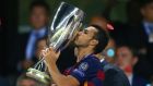 Pedro scored the winner for Barcelona in the Super Cup final just hours after it was announced he had asked to leave the club. Photograph: Getty