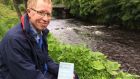 Eugene Kielt, an enthusiast for all things Heaney, on the banks of the Moyola river