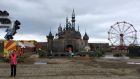 A general view of Dismaland, a collection of satirical art and sculpture by the graffiti artist Banksy, which is to go on show in Weston-super-Mare, Somerset.Photograph:  Claire Hayhurst/PA Wire