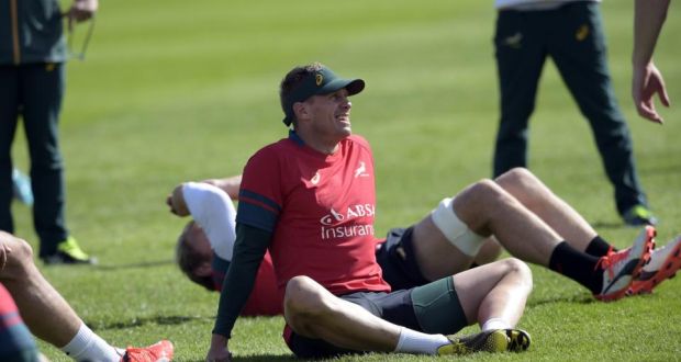 South Africa’s centre and captain Jean de Villiers will start in their opener on Saturday. Photograph: Getty Images
