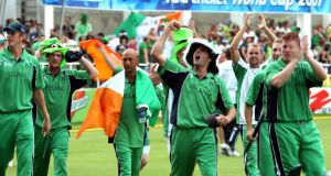  Ireland’s cricketers celebrate their victory over Pakistan in 2007.