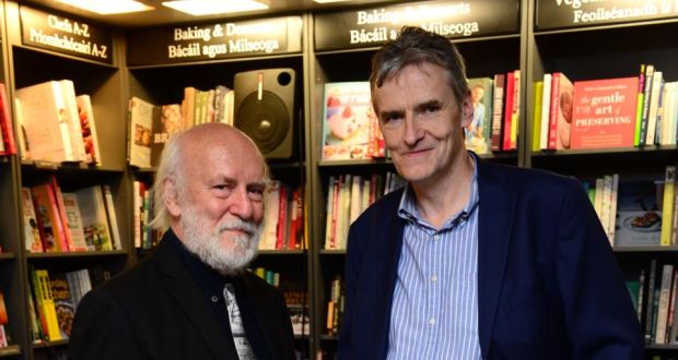   Former press ombudsman Prof  John Horgan with    the author of John Redmond: A Life Undone, Irish Times foreign editor Chris Dooley,  at the book launch at Hodges Figgis in Dublin. Photograph: Dara Mac Dónaill
