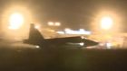 Air stikes: a Russian military jet lands after a bombing mission in Syria. Photograph: Pool/Reuters TV/Reuters