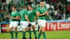Ireland centre Robbie Henshaw: centre is credited with 14 to 16 tackles against Italy. “Sixteen tackles, that won’t do. I’ll have to improve that, going to have to look to put in a harder shift again,” he said. Photograph: Inpho