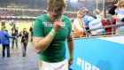 Acting skipper Jamie Heaslip was left to rue Ireland’s slow start in their World Cup quarter-final defeat to Argentina. Photograph: Inpho